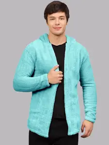 Ben Martin Men Hooded Self Design Fleece Casual Lightweight Parka Jacket