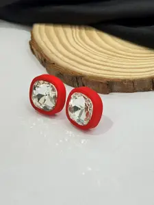 The Jewellery Tale Artificial Stones Studded Square Shaped Studs Earrings