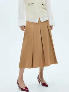MANGO Women Godet A-Line Midi Skirt