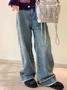 StyleCast x Revolte Girls Mildly Distressed Light Fade Jeans