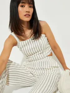 MAX URB_N Women Striped Crop Top