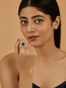 Kushal's Fashion Jewellery Embellished Bridal Teardrop Shaped Kundan Studs