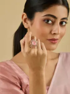 Kushal's Fashion Jewellery Gold-Plated Zircon Embellished Bridal Maang Tikka