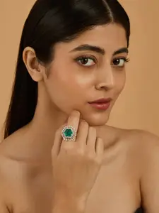 Kushal's Fashion Jewellery Gold-Plated Zircon Embellished Bridal Maang Tikka