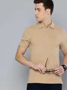 Levis Pure Cotton Self Geometric Polo Collar Slim Fit T-shirt