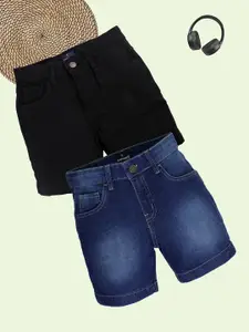KiddoPanti Boys Pack of 2 Denim Shorts