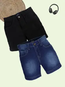 KiddoPanti Boys Pack Of 2 Denim Shorts