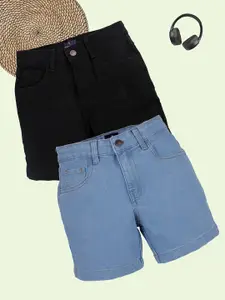 KiddoPanti Boys Pack of 2 Denim Shorts