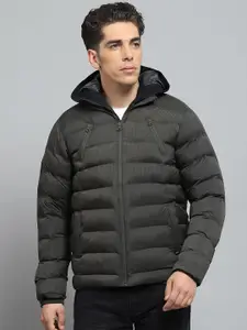 Monte Carlo Men Hooded Checked Casual Lightweight Puffer Jacket