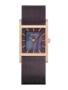 BERING Women Mother of Pearl Dial & Stainless Steel Bracelet Style Straps Analogue Watch 10426-262-S