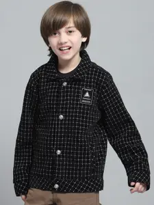 Monte Carlo Boys Spread Collar Checked Casual Lightweight Tailored Jacket
