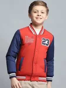 Monte Carlo Boys Stand Collar Colourblocked Casual Lightweight Bomber Jacket
