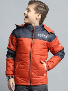 Monte Carlo Boys Hooded Colourblocked Casual Lightweight Padded Jacket