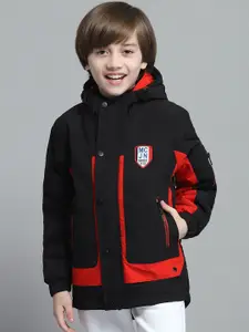 Monte Carlo Boys Hooded Colourblocked Casual Lightweight Padded Jacket