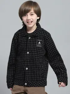 Monte Carlo Boys Spread Collar Checked Casual Lightweight Tailored Jacket