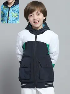 Monte Carlo Boys Hooded Colourblocked Casual Reversible Bomber Jacket