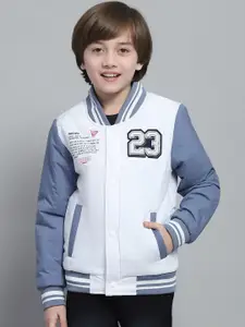 Monte Carlo Boys Stand Collar Colourblocked Casual Lightweight Varsity Jacket