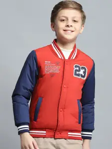 Monte Carlo Boys Stand Collar Colourblocked Casual Lightweight Bomber Jacket