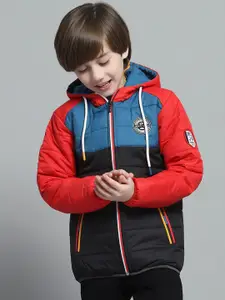 Monte Carlo Boys Hooded Colourblocked Casual Lightweight Padded Jacket