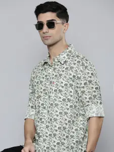 Levis Linen Cotton Slim Fit Floral Printed Opaque Casual Shirt