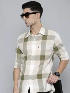 Levis Slim Fit Opaque Checked Linen Cotton Casual Shirt