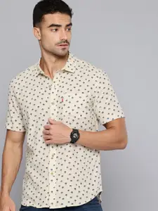 Levis Slim Fit Floral Printed Linen Cotton Casual Shirt