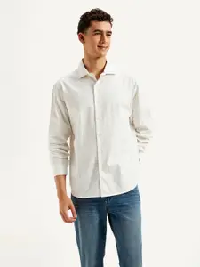 Levis Pure Cotton Slim Fit Grid Tattersall Checked Textured Casual Shirt