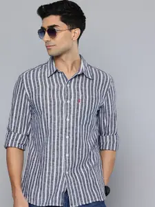 Levis Slim Fit Vertical Stripes Linen Cotton Casual Shirt