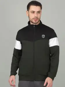 Cantabil Men Colourblocked Open Front Jacket with Patchwork