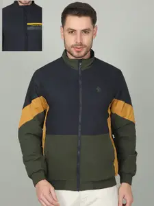 Cantabil Men Colourblocked Reversible Open Front Jacket
