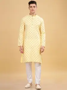 Anouk Ethnic Motifs Printed Band Collar Straight Kurta