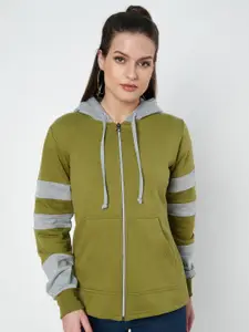 BRINNS Women Colourblocked Hooded Sweatshirt