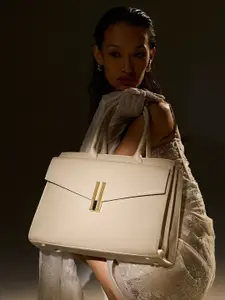 Lino Perros Oversized Structured Satchel with Cut Work