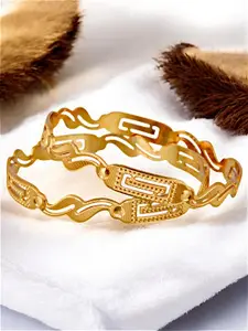 LUCKY JEWELLERY Set Of 2 18K One Gram Gold-Plated Bangles