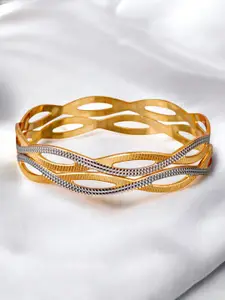 LUCKY JEWELLERY Set Of 2 18K One Gram Gold-Plated Bangles