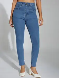 Miss Chase Women Skinny Fit High-Rise Low Distress Stretchable Jeans