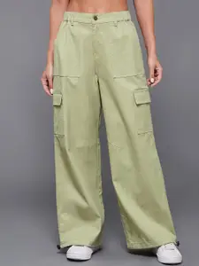 Miss Chase Women Wide Leg High-Rise Slash Knee Stretchable Jeans