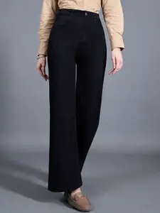 Miss Chase Women Wide Leg High-Rise Slash Knee Stretchable Jeans