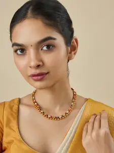 Kushal's Fashion Jewellery Sterling Silver Gold-Plated Temple Necklace