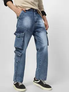 Urbano Fashion Men Loose Relaxed Fit Heavy Fade Jeans