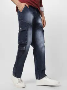 Urbano Fashion Men Loose Relaxed Fit Heavy Fade Jeans With 7 Pockets Non-Stretchable
