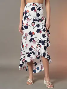 Trend Arrest Women Printed Wrap Around Tie-Up Tulip Midi Skirt