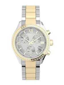 Timex Women Brass Dial & Stainless Steel Straps Analogue Watch TW2V57700
