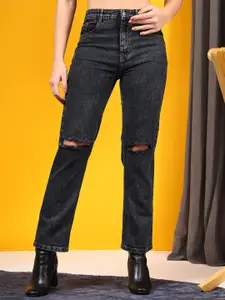 Kotty Women Jean High-Rise Mildly Distressed Light Fade Stretchable Jeans