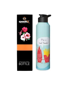 Speedex Green and Red Printed Stainless Steel Water Bottle 1L