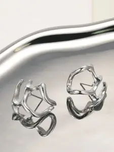 SUBHAGALANKAR Silver Contemporary Ear Cuff Earrings