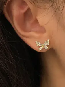SUBHAGALANKAR Butterfly Shaped Pearls Beadded Ear Cuff Earrings