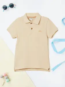 max Boys Solid Polo Collar Cotton T-shirt