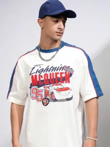 HIGHLANDER Pixar Car Men Round Neck Dropshoulder Oversized Tshirt