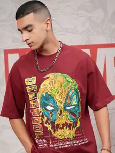 HIGHLANDER Men Deadpool Printed Cotton Oversized Tshirt